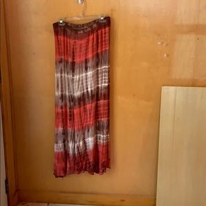 Browns and peachies in color skirt